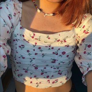 corset style ruched crop top